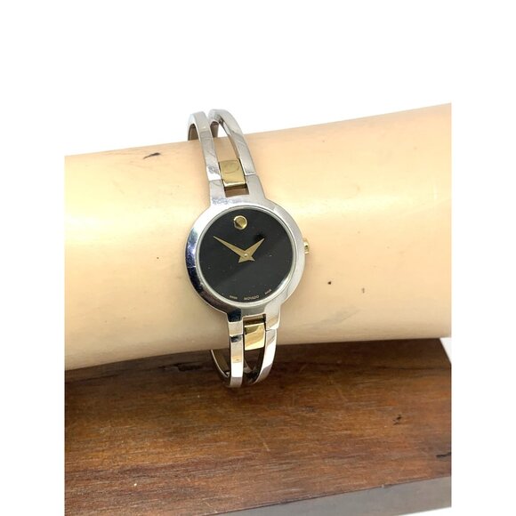 Movado Women\'s Watch 0606893 Amorosa Black Dial Swiss Quartz Two Tone Steel 24mm main image 14